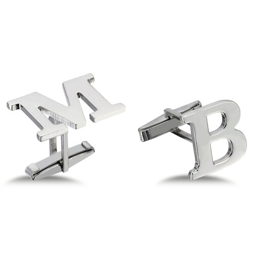 Custom Large Size Silver Letter Cufflinks - CNG Jewels