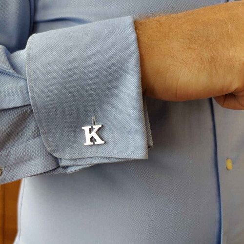 Custom Medium Size Silver Letter Cufflinks - CNG Jewels (1)