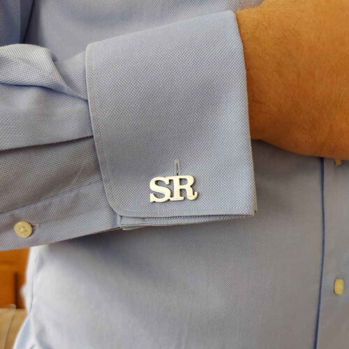 Custom Prose Letter Medium Size Silver Two Letter Cufflinks - CNG Jewels (1)