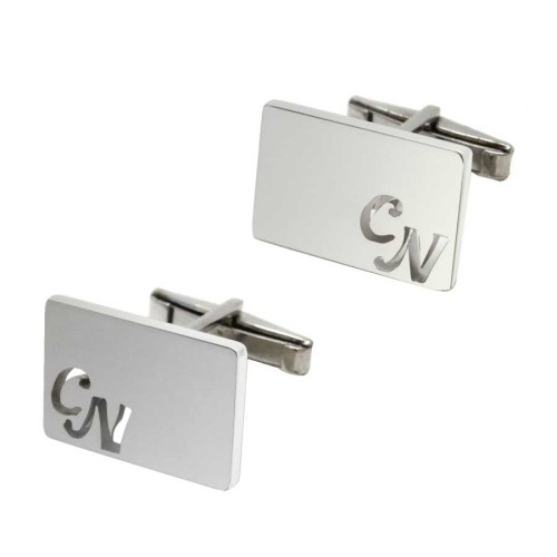 Custom Silver Two Letter Cufflinks - CNG Jewels
