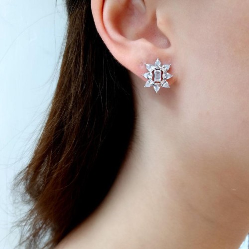 Damla Baget Kutup Yıldızı Gümüş Kadın Küpe - CNG Jewels (1)