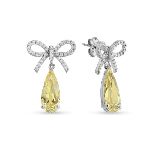Damla Fancy Fiyonk Gümüş Kadın Küpe - CNG Jewels