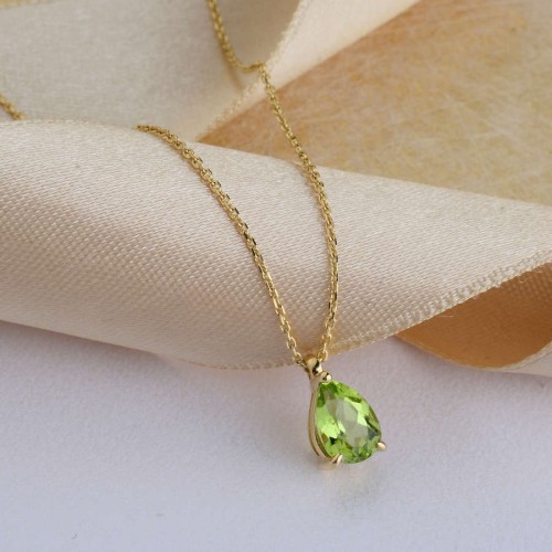 Damla Peridot Taşı Altın Kolye - CNG Jewels (1)