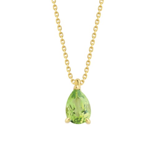 Damla Peridot Taşı Altın Kolye - CNG Jewels