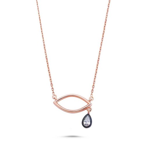 Damla Taşlı Gözyaşı Gümüş Bayan Kolye - CNG Jewels