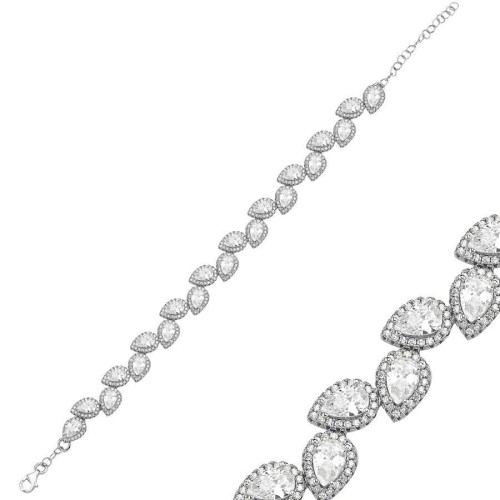 Damla Taşlı Suyolu Gümüş Kadın Bileklik - CNG Jewels