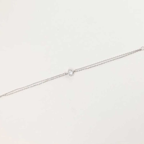 Pırlanta Modeli Damla Tektaş Anturaj Gümüş Kadın Bileklik - CNG Jewels (1)