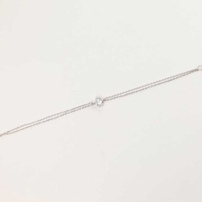 Pırlanta Modeli Damla Tektaş Anturaj Gümüş Kadın Bileklik - 2