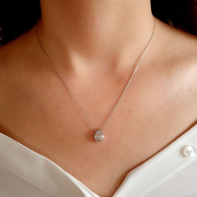 Damla Tektaş Gümüş Kadın Kolye - 2