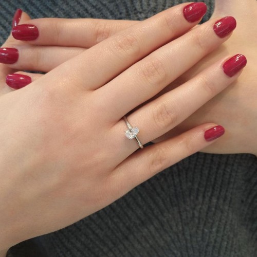 Drop Solitaire Silver Women's Ring - CNG Jewels (1)