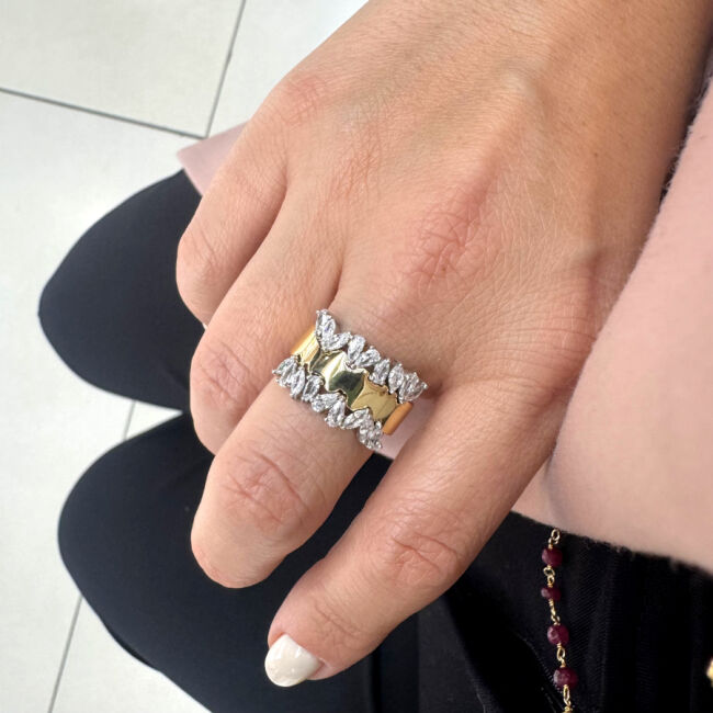 Damla ve Markiz Line Gümüş Yüzük - 2