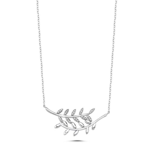 Defne Yaprağı Gümüş Kadın Kolye - CNG Jewels