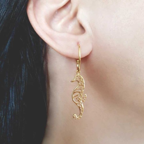 Denizatı Gold Sallantılı Gümüş Kadın Küpe 
