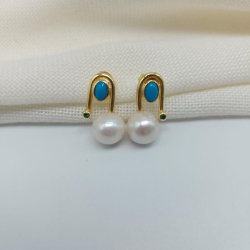 Design Azul Perla Silver Earrings - CNG Jewels (1)