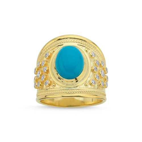 Diva Turkuaz Kadın Gümüş Yüzük - CNG Jewels