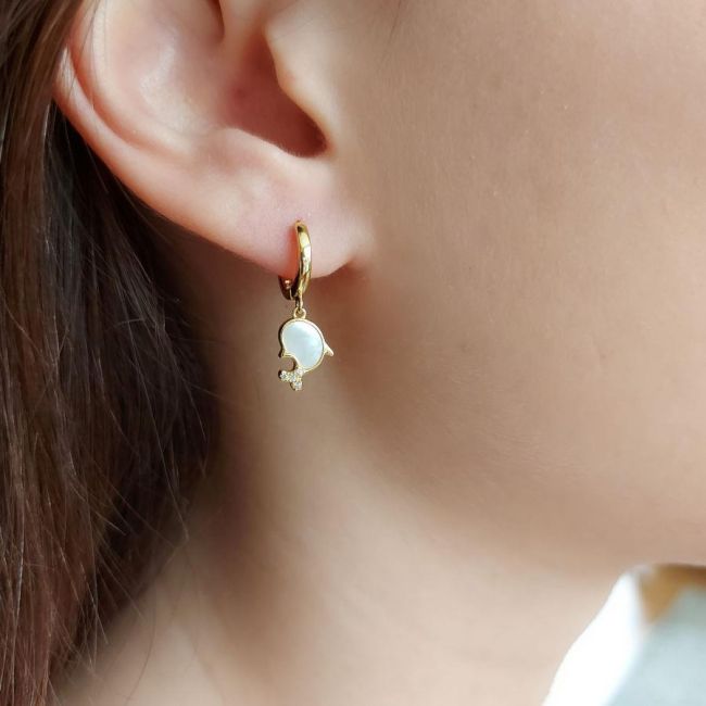 Dangling Dolphin Gold Silver Women's Earrings - 1