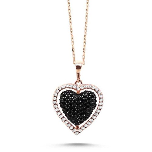 Rotating Heart Silver Women's Necklace - CNG Jewels