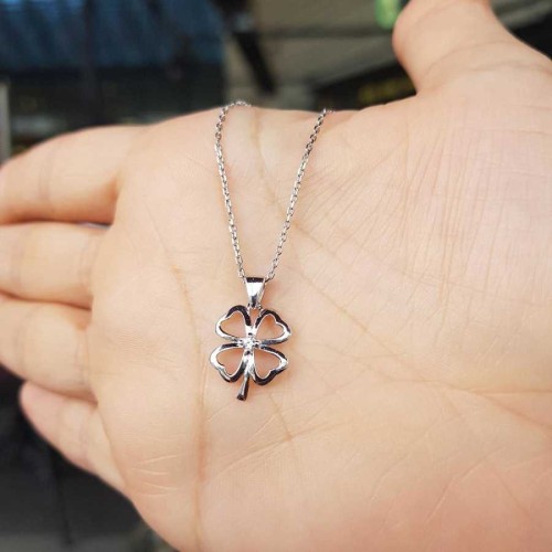 Dört Yaprak Yonca Gümüş Kadın Kolye - CNG Jewels