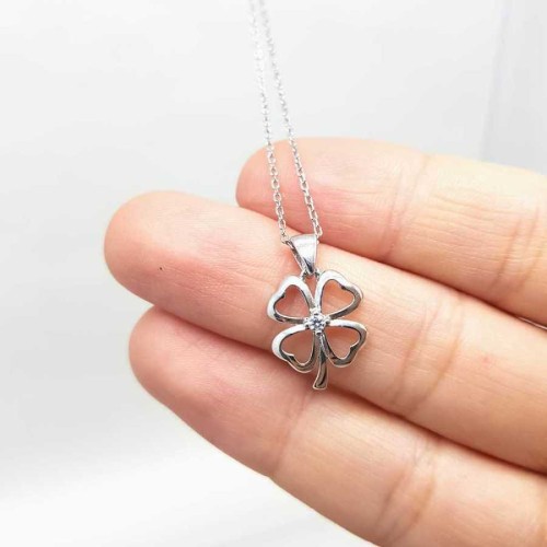 Dört Yaprak Yonca Gümüş Kadın Kolye - CNG Jewels (1)