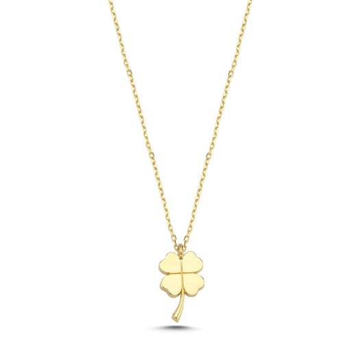 Dört Yaprak Yonca Minimal Altın Kolye - CNG Jewels