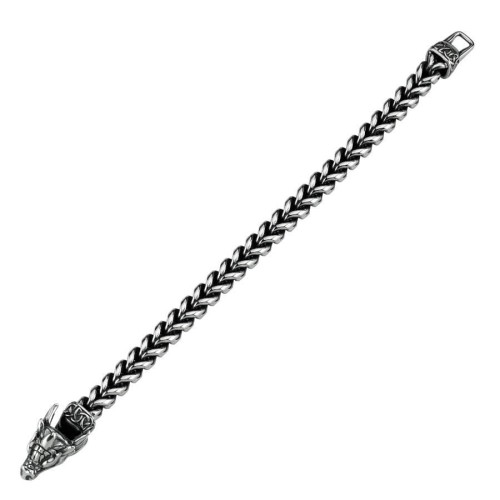 Ejderha Kafalı Kubik Gurmet Erkek Çelik Bileklik - CNG Jewels (1)