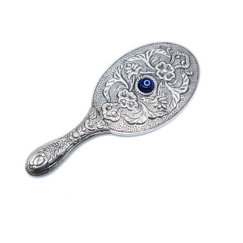Evil Eyes Silver Hand Mirror No:2 - CNG Jewels
