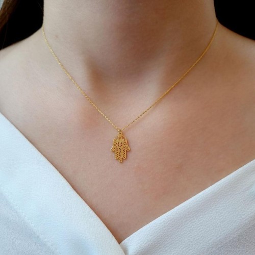 Etnik Fatma Ana Eli Gold Gümüş Kadın Kolye - CNG Jewels (1)