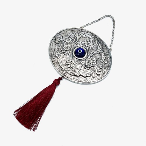 Evil Eye Oversized Silver Wall Mirror - CNG Jewels