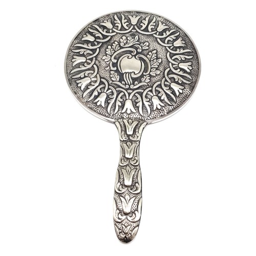 Tulip Extra Large Silver Hand Mirror No 5 - CNG Jewels (1)