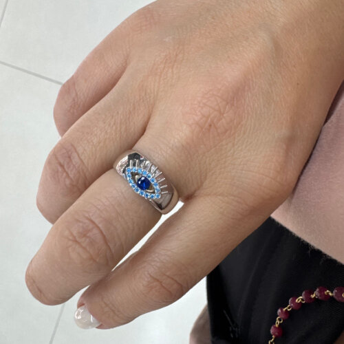 Eyelashed Eye Women's Silver Ring - CNG Jewels (1)