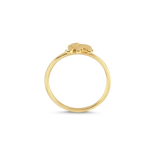Fil Figürlü Minimal 14 Ayar Altın Yüzük - CNG Jewels (1)