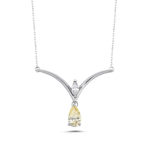 Gaviota Sarı Damla Gümüş Kadın Kolye - CNG Jewels