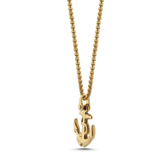 Gold Çapa Çelik Erkek Kolye - CNG Jewels (1)