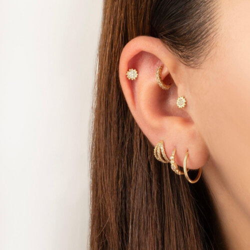Güneş Altın Helix Piercing - CNG Jewels (1)