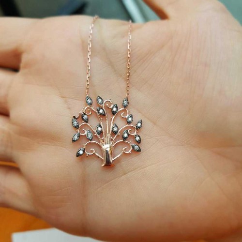 Hayat Ağacı Gümüş Bayan Kolye - CNG Jewels