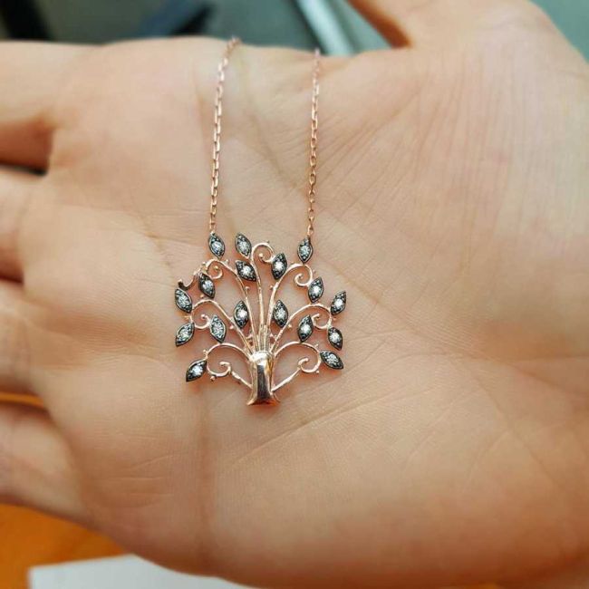 Hayat Ağacı Gümüş Kadın Kolye - 1