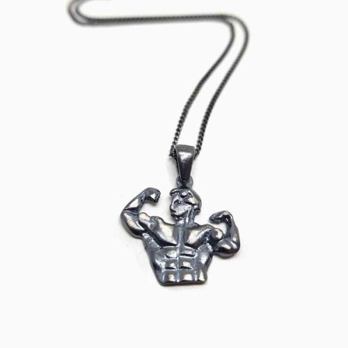 Herkül Uzun Zincirli Gümüş Erkek Kolye - CNG Jewels