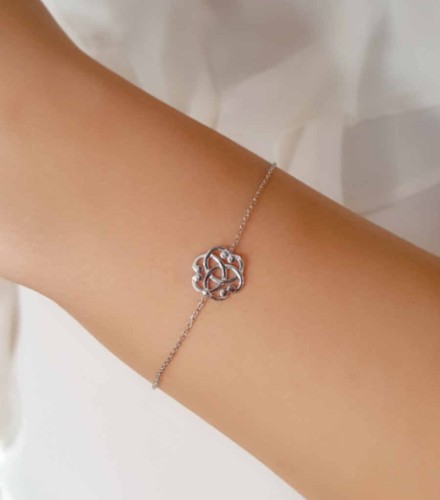 Inner Peace Symbol Silver Women's Bracelet - CNG Jewels