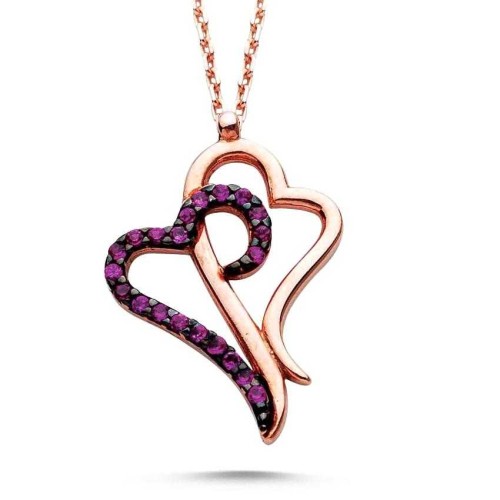Two Hearts Intertwined Silver Women's Necklace - CNG Jewels