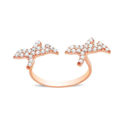 İki Martı Gümüş Bayan Yüzük - CNG Jewels
