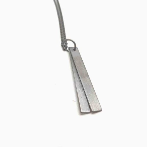 İkili İnce Plaka 925 Ayar Gümüş Erkek Kolye - CNG Jewels (1)