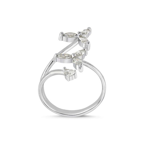 İkili Markiz Rüzgar Gülü Kadın Gümüş Yüzük - CNG Jewels (1)