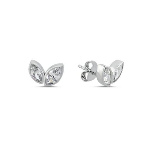 İkiz Markiz Minimal Kadın Gümüş Küpe - CNG Jewels