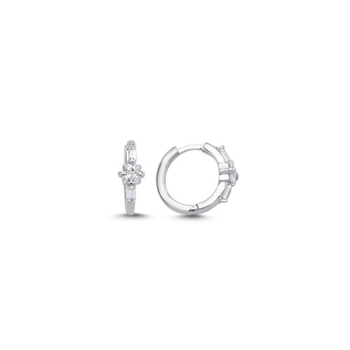 Işıltılı Mini Halka Kadın Gümüş Küpe - CNG Jewels