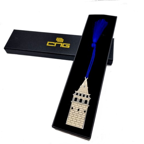 İstanbul Historical Place Galata Tower Handmade Silver Bookmark - CNG Jewels