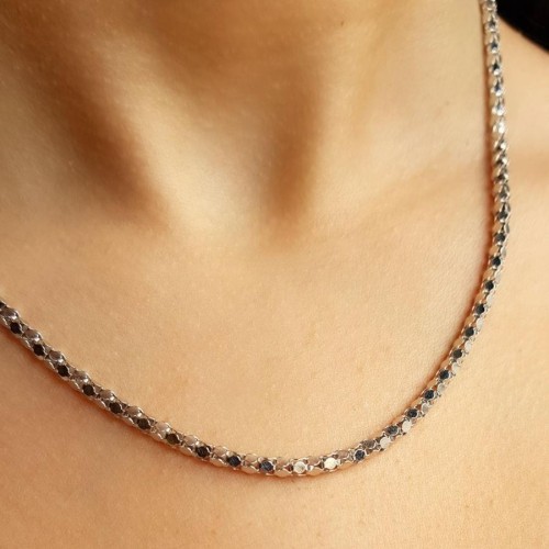 İtalyan Parlak Kafes Gümüş Bayan Zincir - CNG Jewels (1)