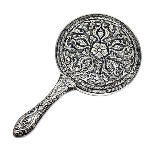  Ivy Extra Large Silver Hand Mirror No.5 - CNG Jewels