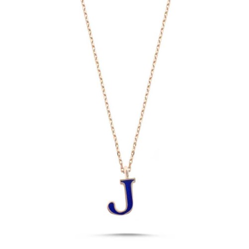 Small Letter J Silver Women's Necklace 