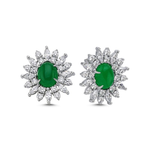 Jade Fiori Kadın Gümüş Küpe - CNG Jewels