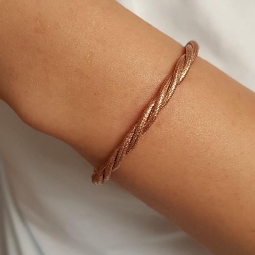 Kalın Burgu Rose Gümüş Bayan Bileklik - CNG Jewels